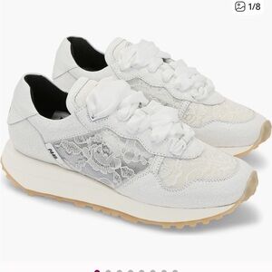 P448 White Lace Sneakers